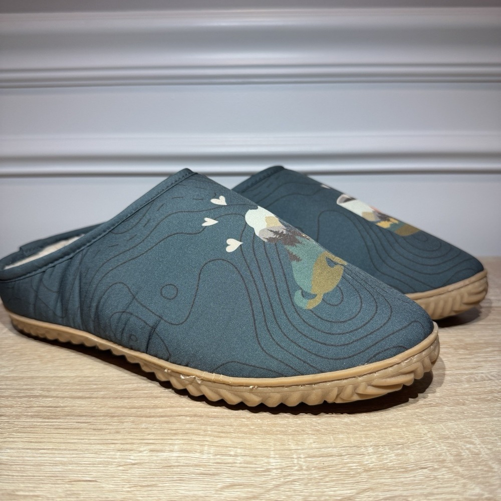 Cozy Indoor Outdoor Slippers Topographic Design Slip On Shoes